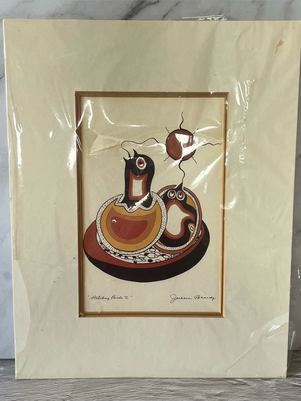 Native Oji-Cree Artist Jackson Beardy "Hatching Birds II" Print Reproduction